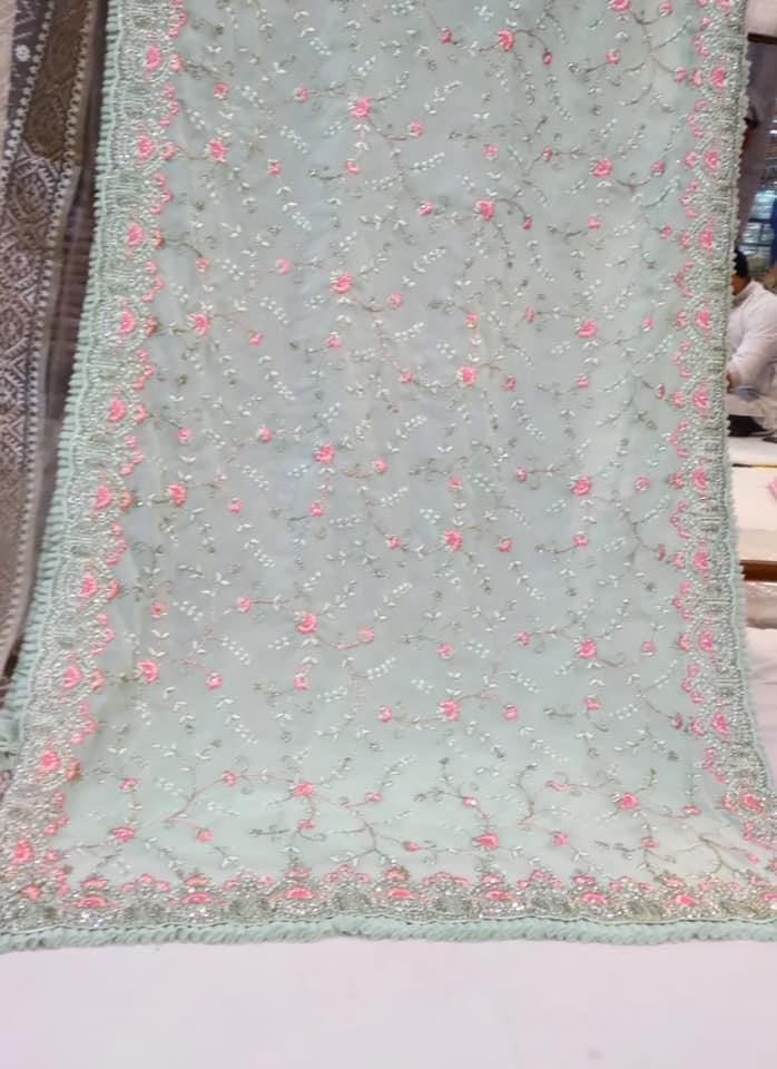 Saree georgette embroidery all over