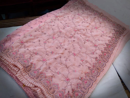 Saree georgette embroidery all over